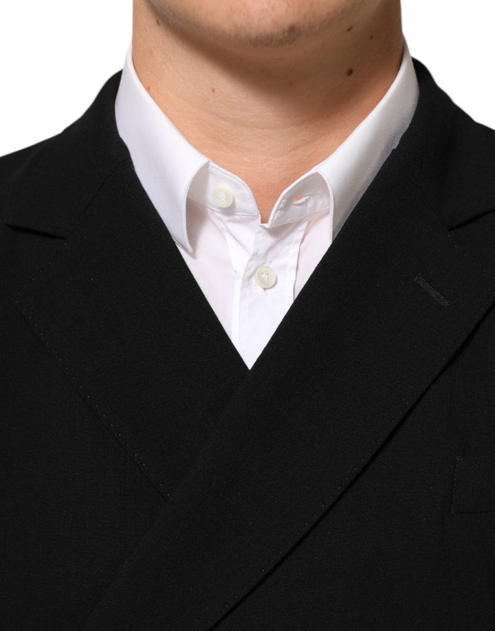 Dolce & Gabbana Black Wool Double Breasted Men Jacket Blazer by Dolce & Gabbana outlet now on sale
