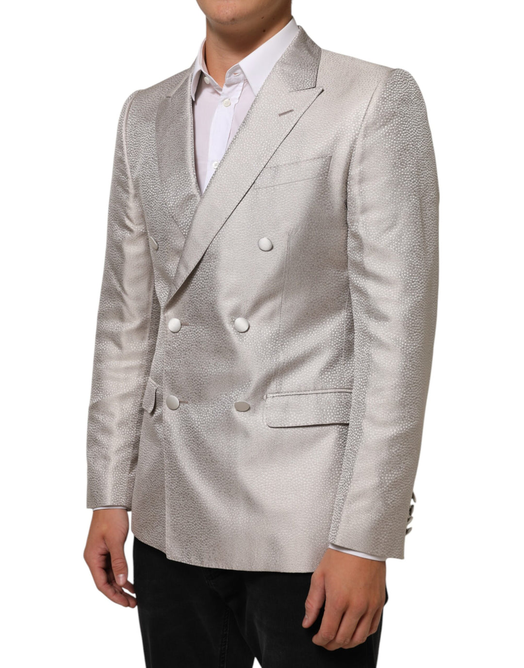 Dolce & Gabbana Beige MARTINI Double-Breasted Suit Blazer by Dolce & Gabbana outlet now on sale