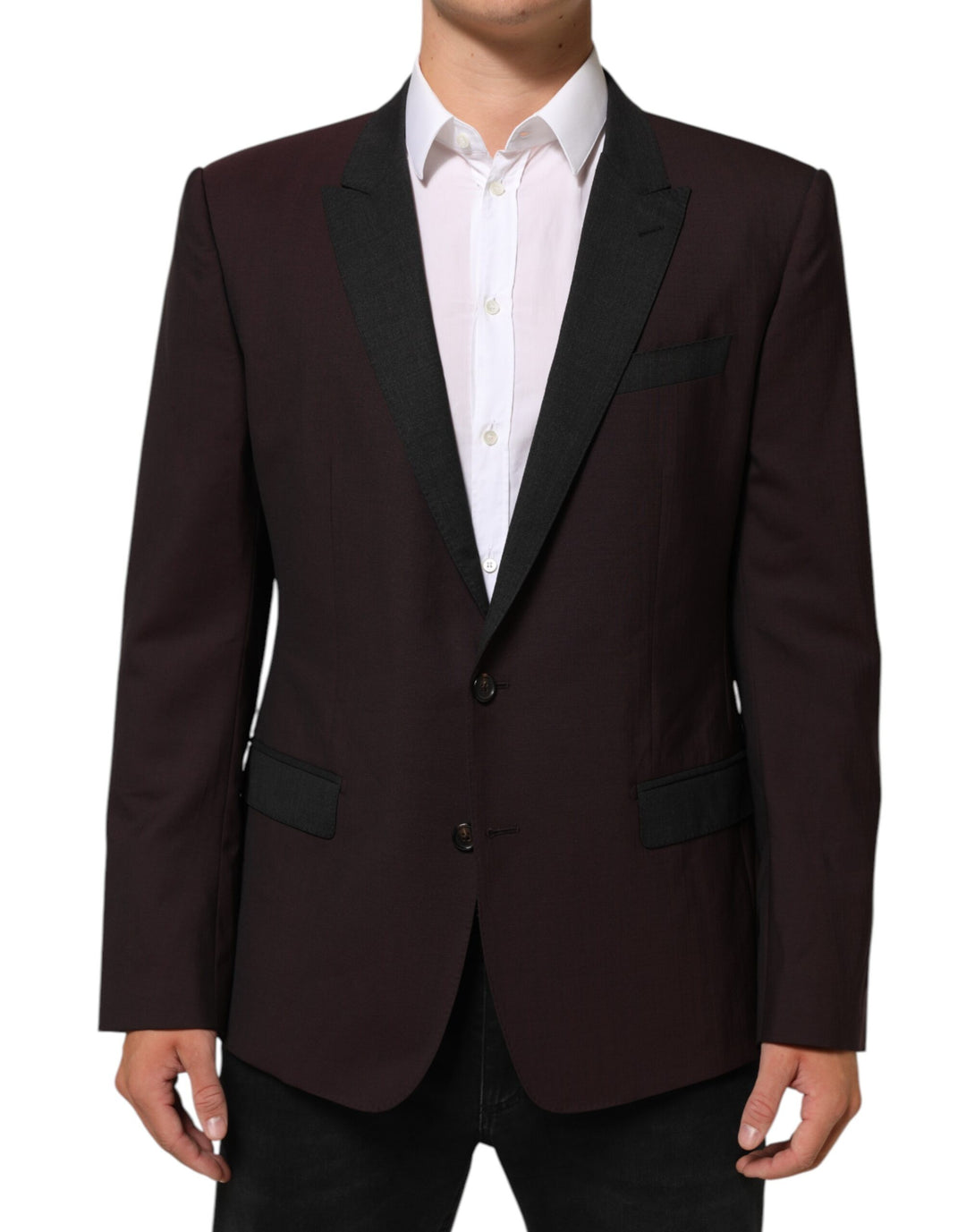 Dolce & Gabbana Maroon Wool 2 Buttons Suit Jacket Blazer by Dolce & Gabbana outlet now on sale