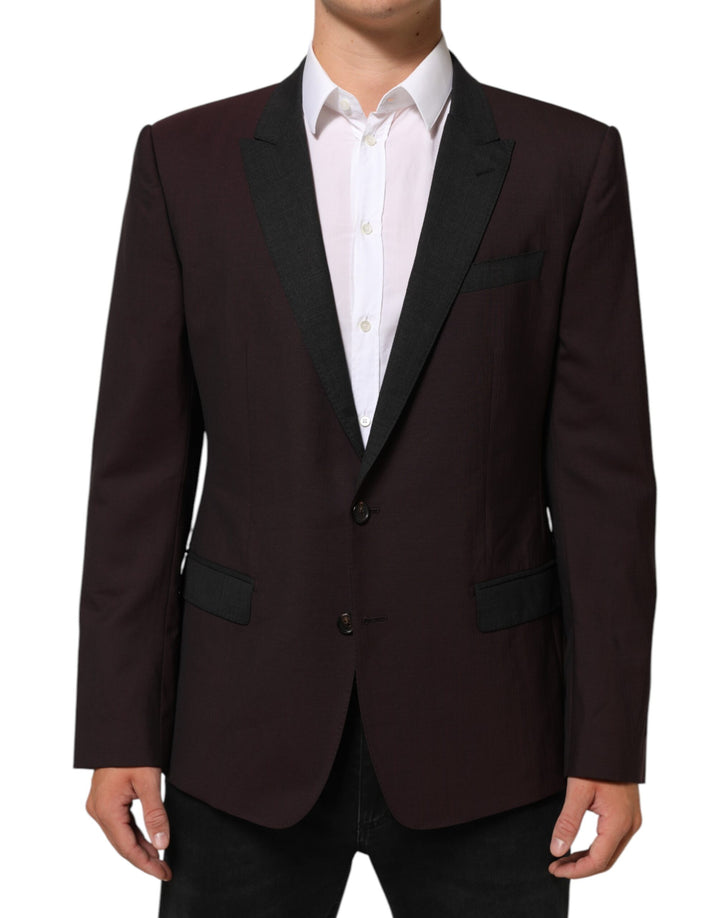 Dolce & Gabbana Maroon Wool 2 Buttons Suit Jacket Blazer by Dolce & Gabbana outlet now on sale