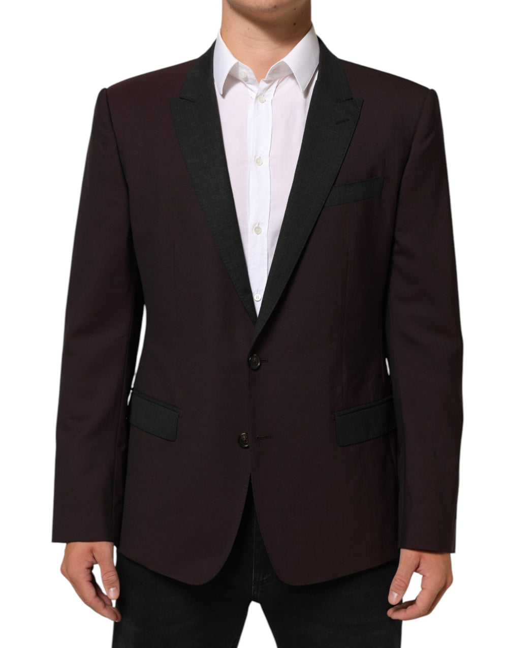 Dolce & Gabbana Maroon Wool 2 Buttons Suit Jacket Blazer by Dolce & Gabbana outlet now on sale
