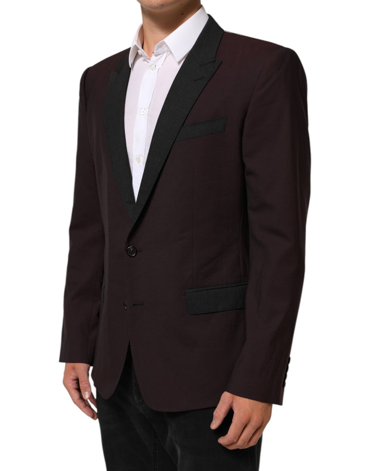 Dolce & Gabbana Maroon Wool 2 Buttons Suit Jacket Blazer by Dolce & Gabbana outlet now on sale