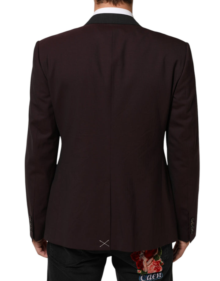 Dolce & Gabbana Maroon Wool 2 Buttons Suit Jacket Blazer by Dolce & Gabbana outlet now on sale