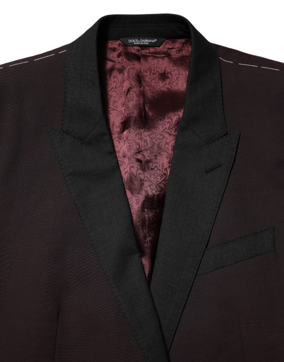 Dolce & Gabbana Maroon Wool 2 Buttons Suit Jacket Blazer by Dolce & Gabbana outlet now on sale