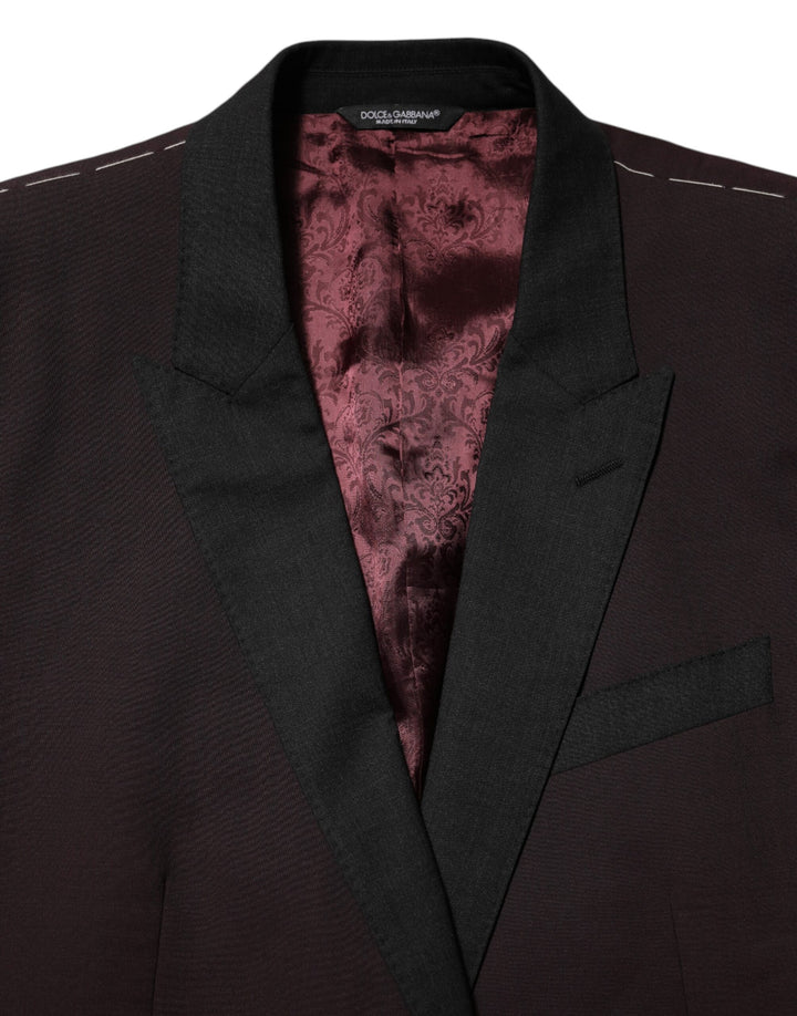 Dolce & Gabbana Maroon Wool 2 Buttons Suit Jacket Blazer by Dolce & Gabbana outlet now on sale