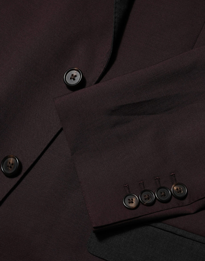 Dolce & Gabbana Maroon Wool 2 Buttons Suit Jacket Blazer by Dolce & Gabbana outlet now on sale