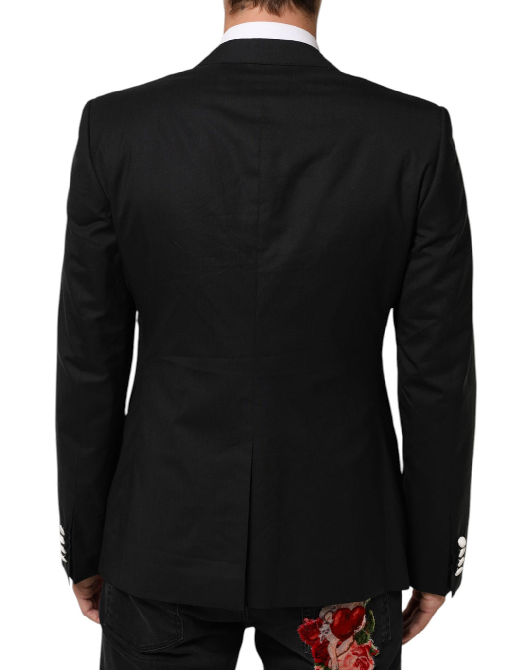 Dolce &amp; Gabbana Sample Sale Dolce &amp; Gabbana Black White MARTINI 1 Button Men Suit Blazer - | Designer outlet