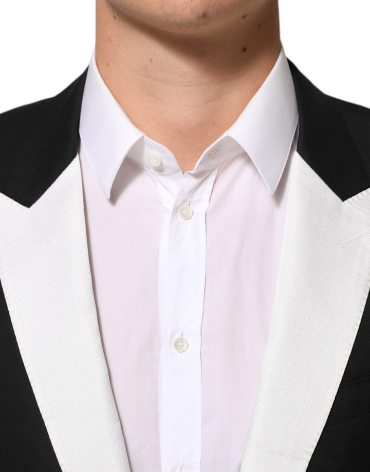 Dolce &amp; Gabbana Sample Sale Dolce &amp; Gabbana Black White MARTINI 1 Button Men Suit Blazer - | Designer outlet