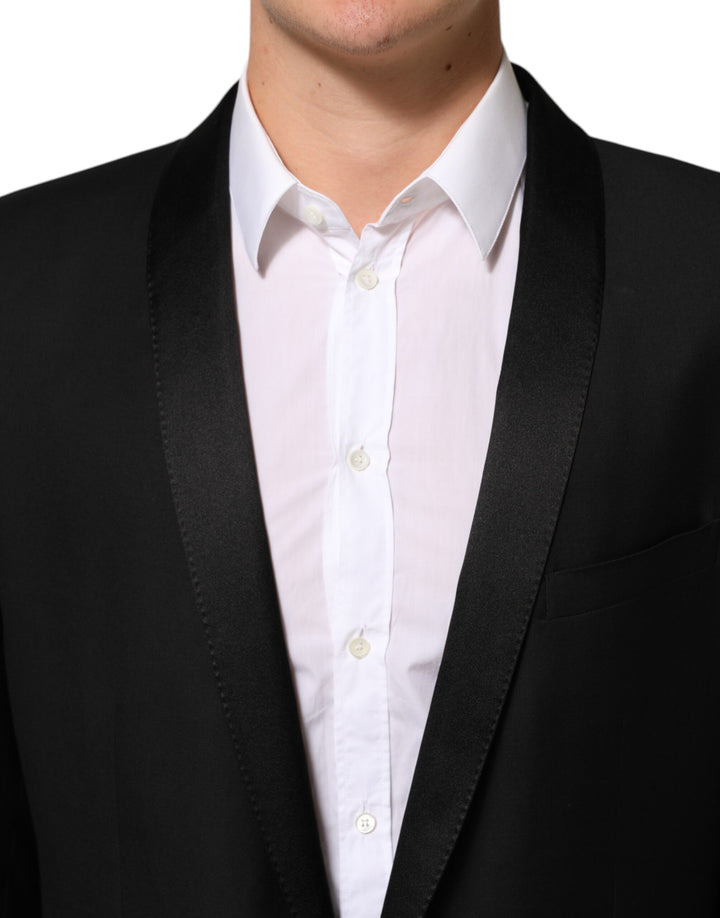 Dolce & Gabbana Black Wool GOLD 1 Button Men Suit Blazer by Dolce & Gabbana outlet now on sale