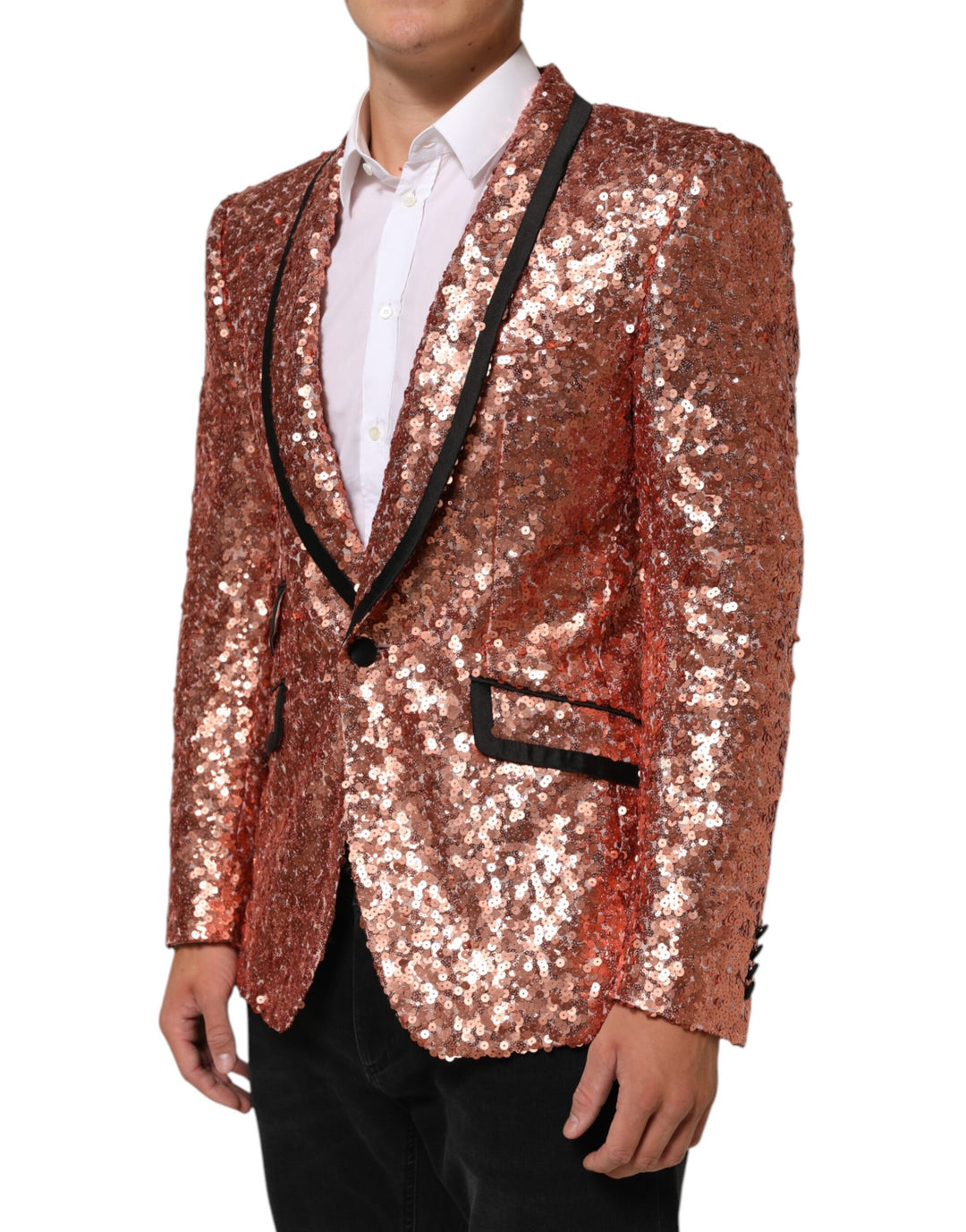 Dolce & Gabbana Pink Sequin SICILIA 1 Button Men Suit Blazer by Dolce & Gabbana outlet now on sale