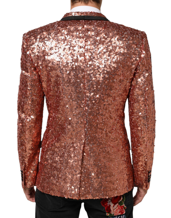 Dolce & Gabbana Pink Sequin SICILIA 1 Button Men Suit Blazer by Dolce & Gabbana outlet now on sale