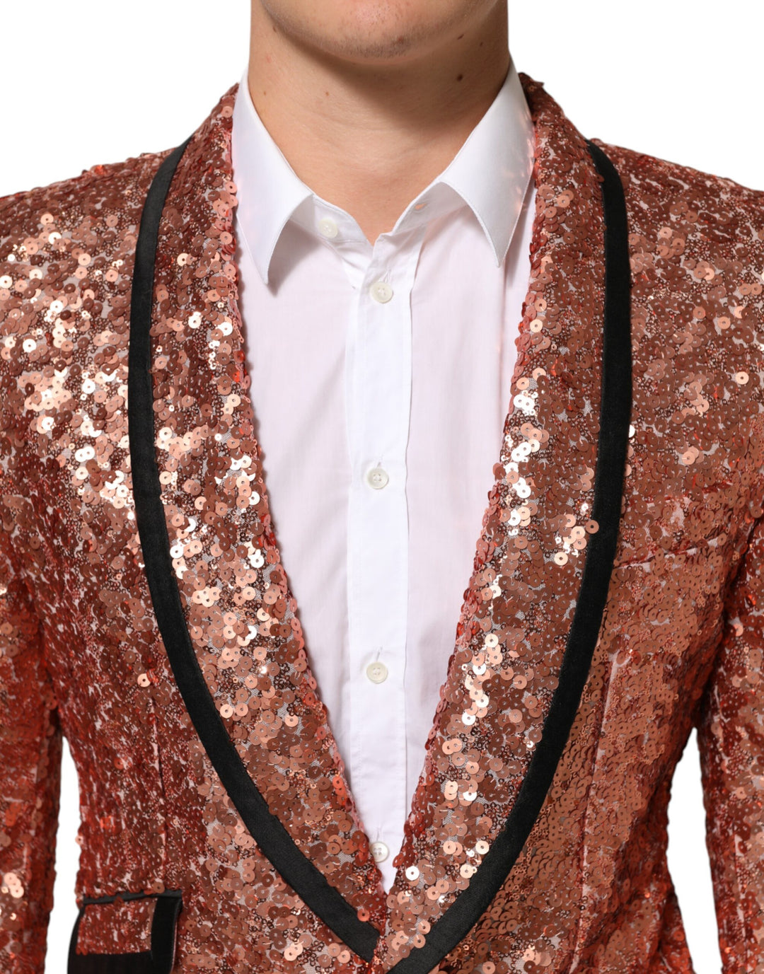 Dolce & Gabbana Pink Sequin SICILIA 1 Button Men Suit Blazer by Dolce & Gabbana outlet now on sale