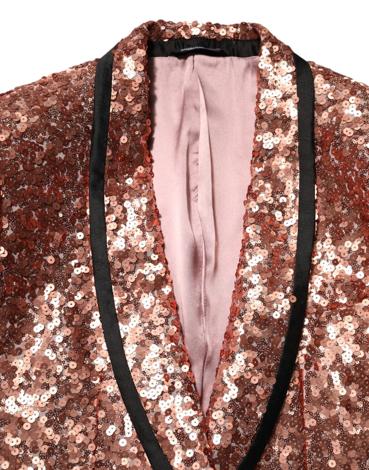 Dolce & Gabbana Pink Sequin SICILIA 1 Button Men Suit Blazer by Dolce & Gabbana outlet now on sale