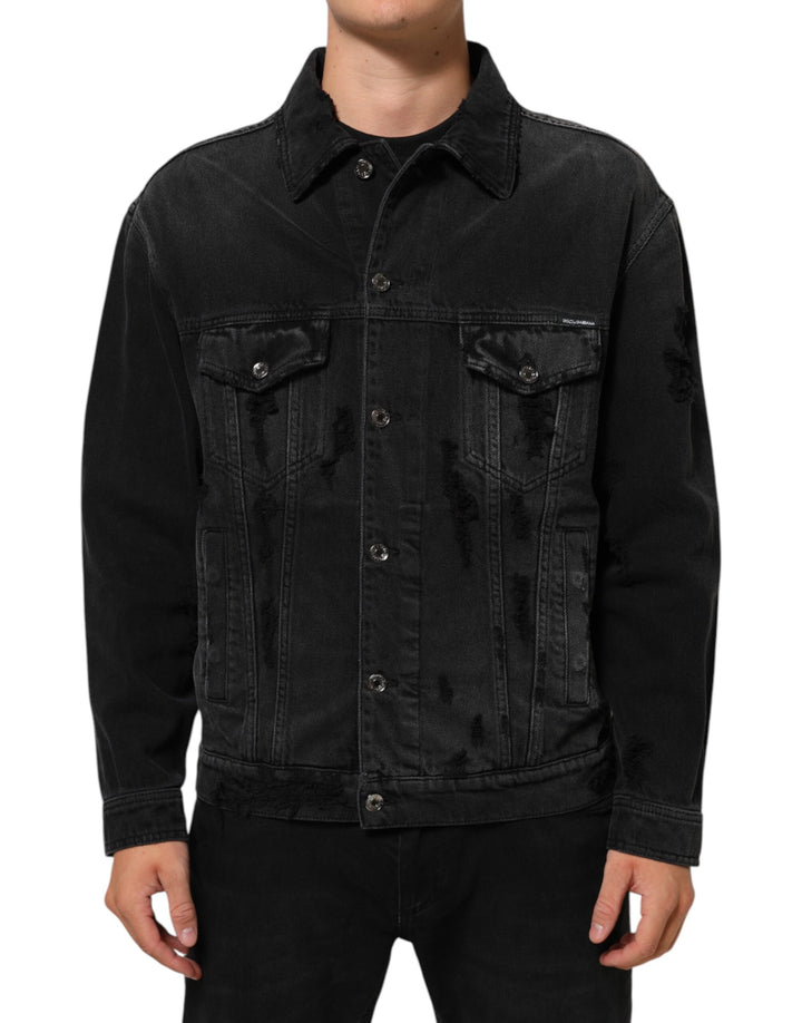 Dolce &amp; Gabbana Sample Sale Dolce &amp; Gabbana Black Cotton Stretch Denim Blouson Jacket - | Designer outlet