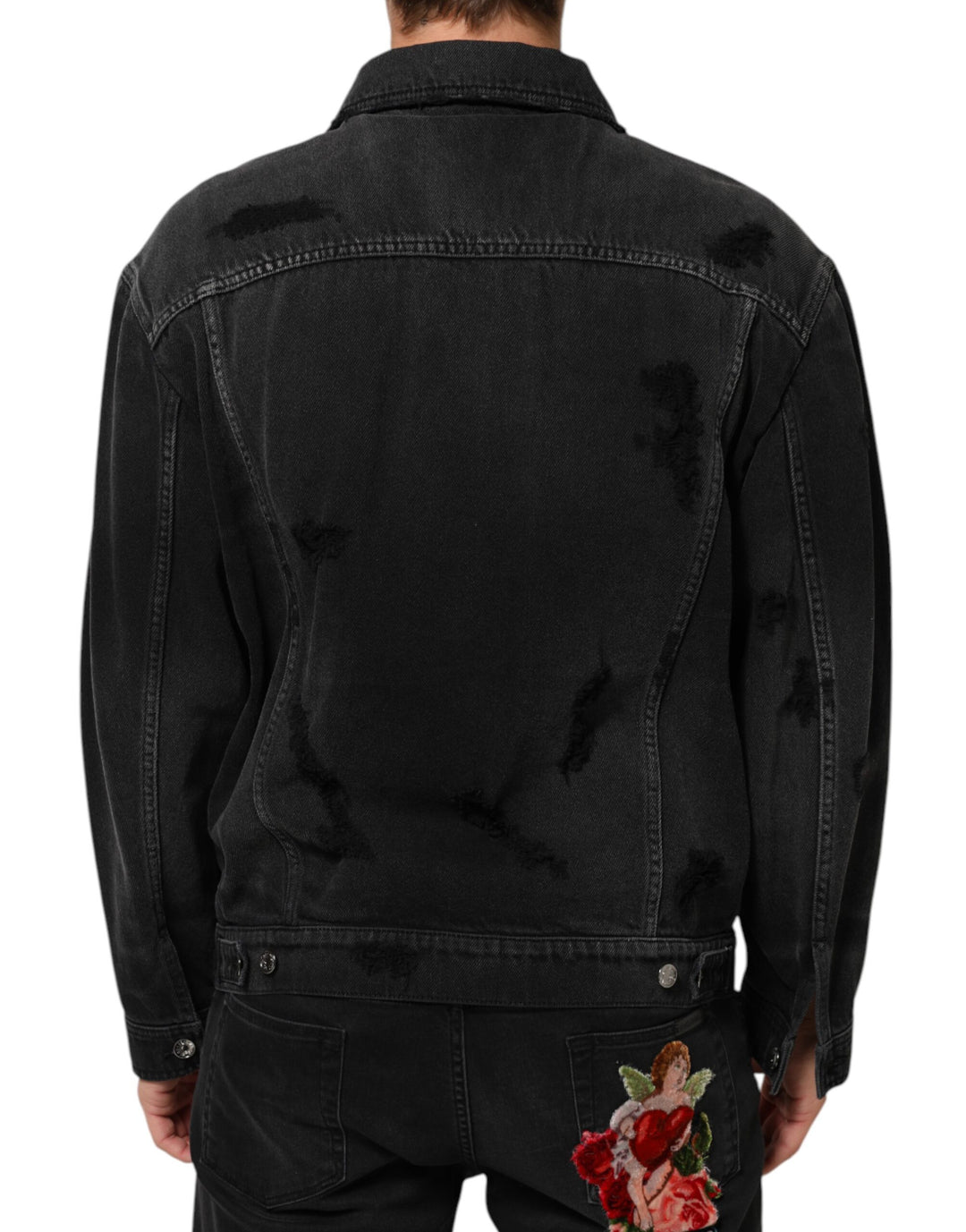 Dolce &amp; Gabbana Sample Sale Dolce &amp; Gabbana Black Cotton Stretch Denim Blouson Jacket - | Designer outlet