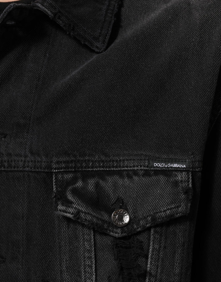 Dolce &amp; Gabbana Sample Sale Dolce &amp; Gabbana Black Cotton Stretch Denim Blouson Jacket - | Designer outlet