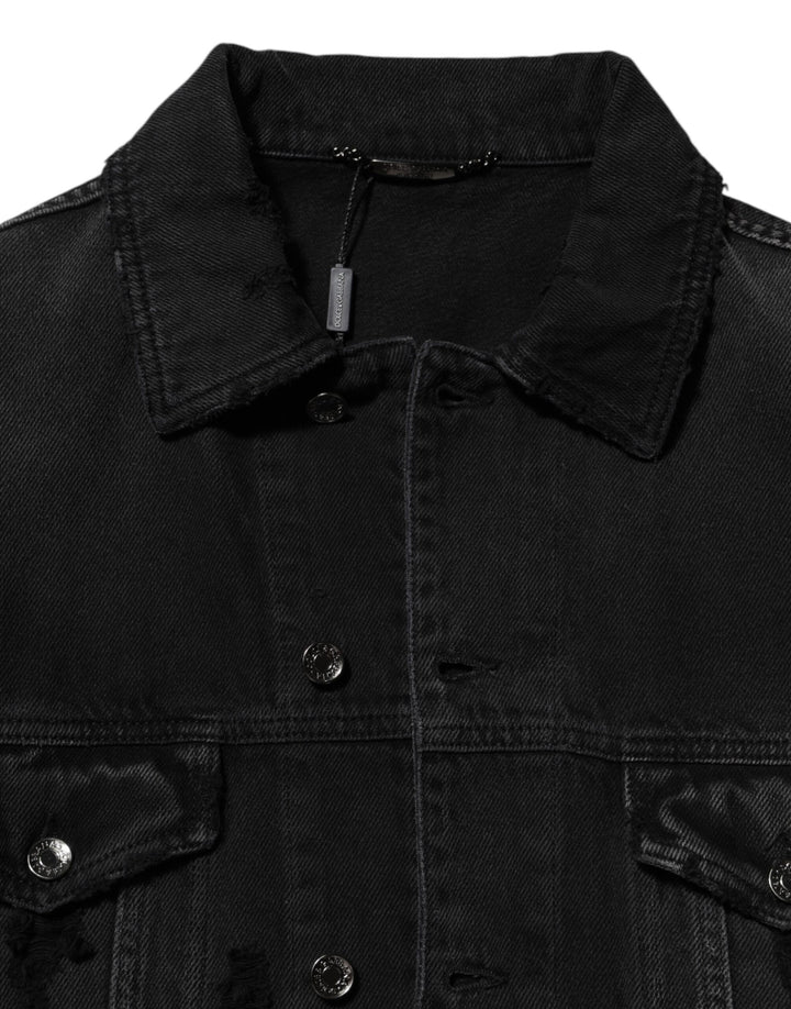 Dolce &amp; Gabbana Sample Sale Dolce &amp; Gabbana Black Cotton Stretch Denim Blouson Jacket - | Designer outlet