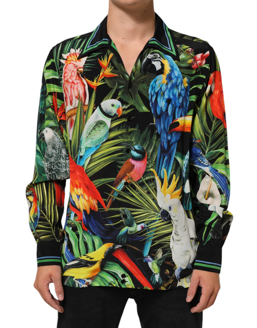 Dolce &amp; Gabbana Sample Sale Dolce &amp; Gabbana Multicolor Parrot Print Lounge Casual Shirt - | Designer outlet