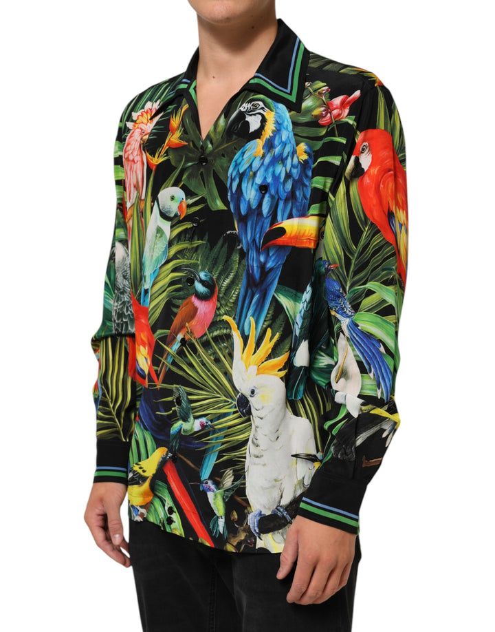 Dolce &amp; Gabbana Sample Sale Dolce &amp; Gabbana Multicolor Parrot Print Lounge Casual Shirt - | Designer outlet