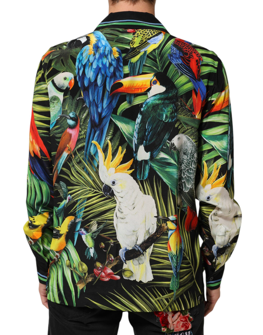 Dolce &amp; Gabbana Sample Sale Dolce &amp; Gabbana Multicolor Parrot Print Lounge Casual Shirt - | Designer outlet