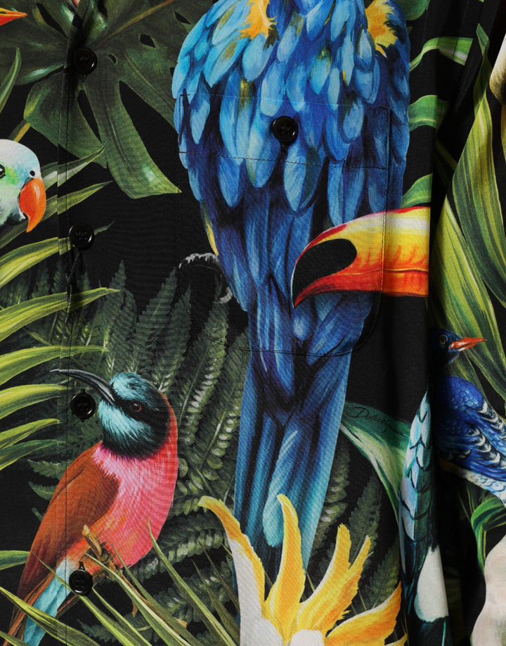 Dolce &amp; Gabbana Sample Sale Dolce &amp; Gabbana Multicolor Parrot Print Lounge Casual Shirt - | Designer outlet