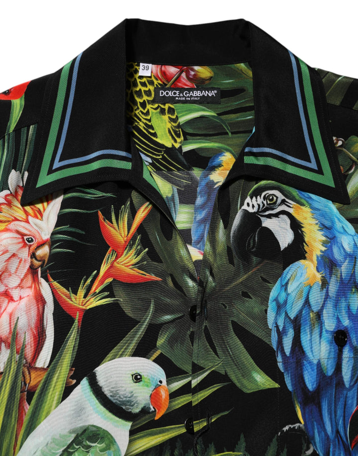 Dolce &amp; Gabbana Sample Sale Dolce &amp; Gabbana Multicolor Parrot Print Lounge Casual Shirt - | Designer outlet