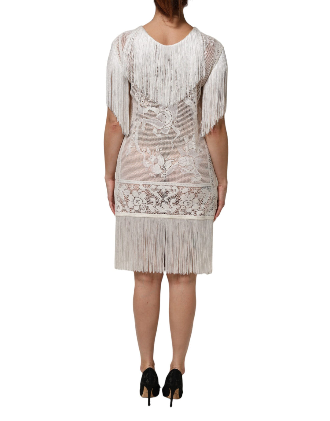 Dolce & Gabbana White Floral Lace Dress