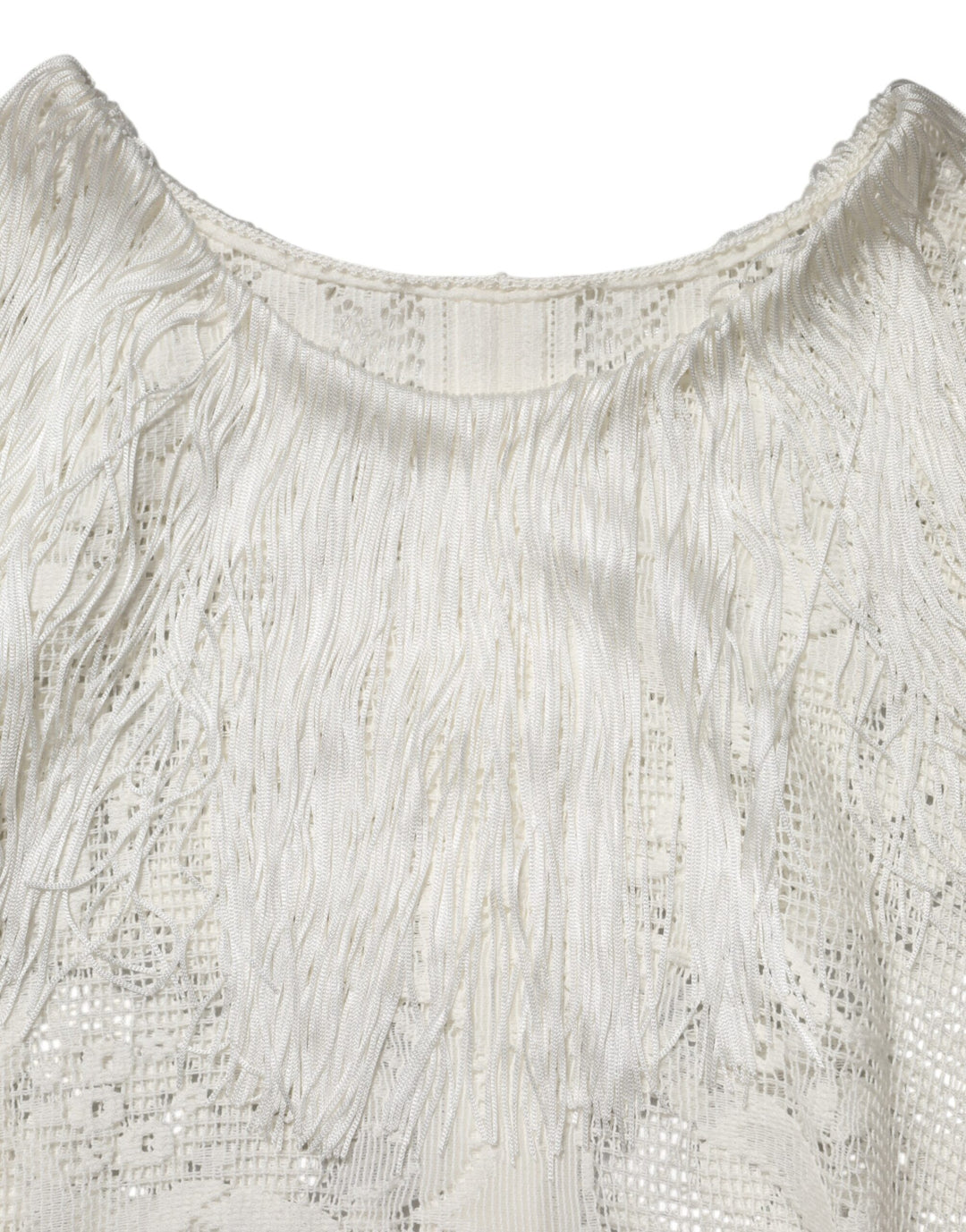 Dolce &amp; Gabbana Sample Sale Dolce &amp; Gabbana White Floral Lace Fringe Knee Length Dress - | Designer outlet