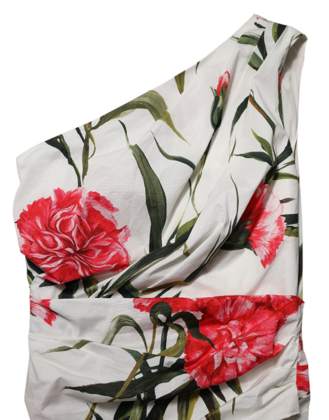 Dolce &amp; Gabbana Sample Sale Dolce &amp; Gabbana White Floral One Shoulder Sheath Dress - | Designer outlet