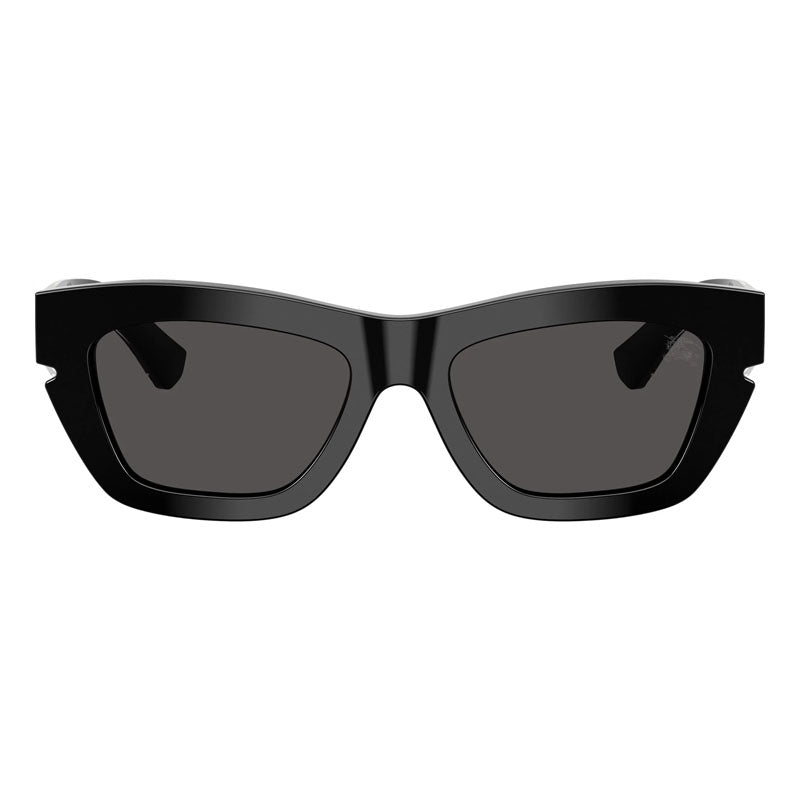Burberry Sunglasses Square Full Rim, Shiny Black Frame and Dark Grey Lens BE4454300187