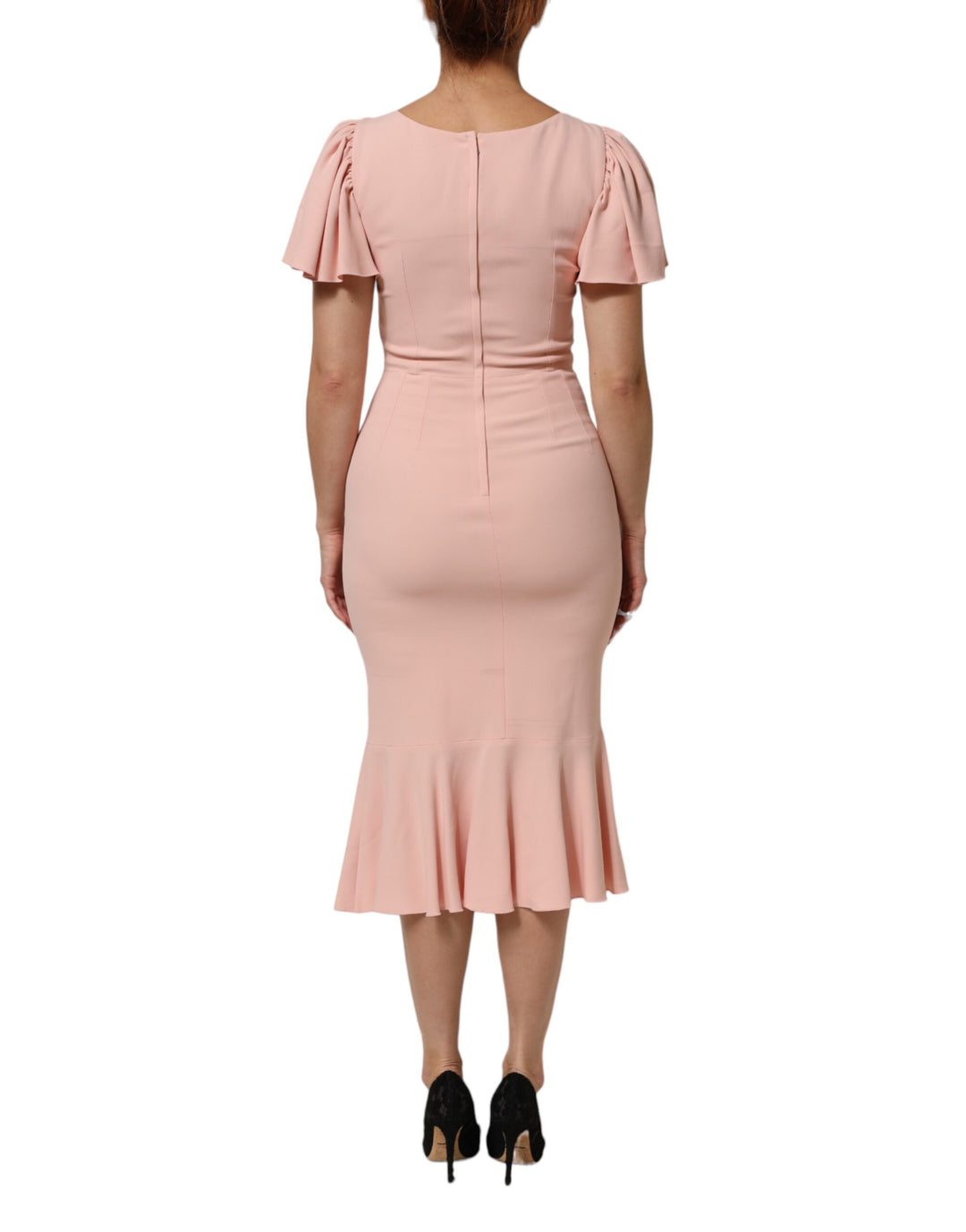 Dolce &amp; Gabbana Sample Sale Dolce &amp; Gabbana Pink Viscose Short Sleeves Sheath Midi Dress - | Designer outlet