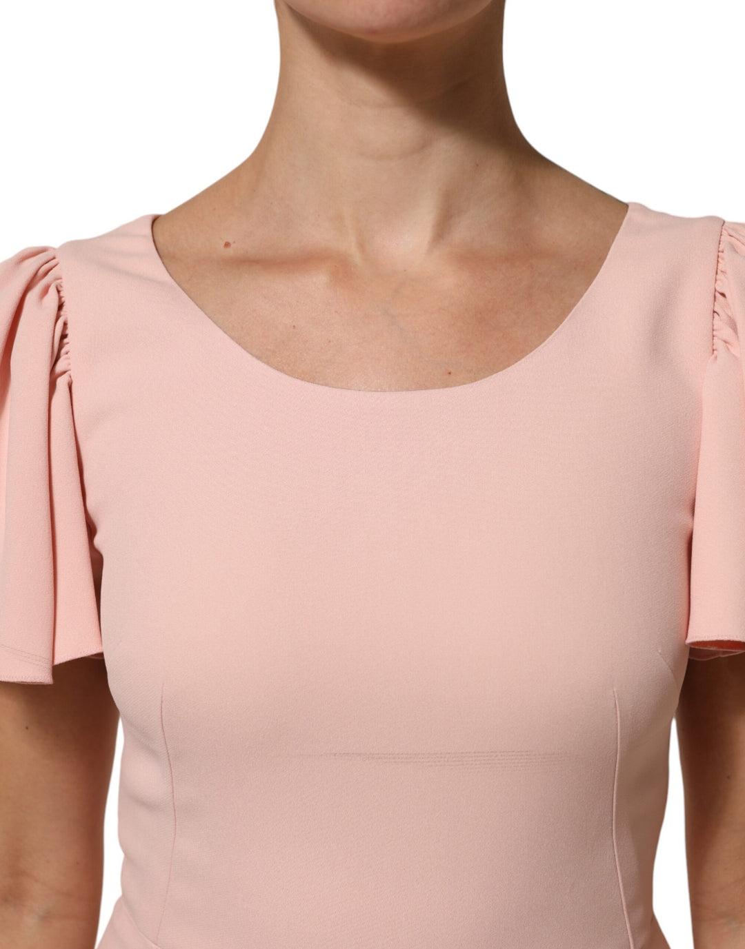 Dolce &amp; Gabbana Sample Sale Dolce &amp; Gabbana Pink Viscose Short Sleeves Sheath Midi Dress - | Designer outlet
