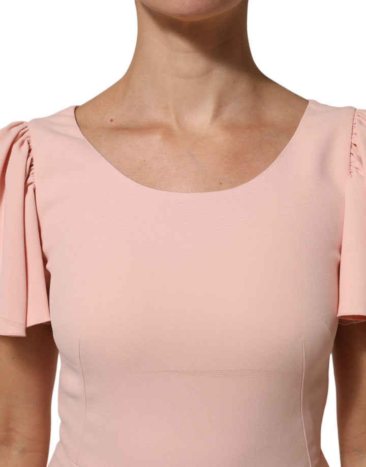 Dolce &amp; Gabbana Sample Sale Dolce &amp; Gabbana Pink Viscose Short Sleeves Sheath Midi Dress - | Designer outlet