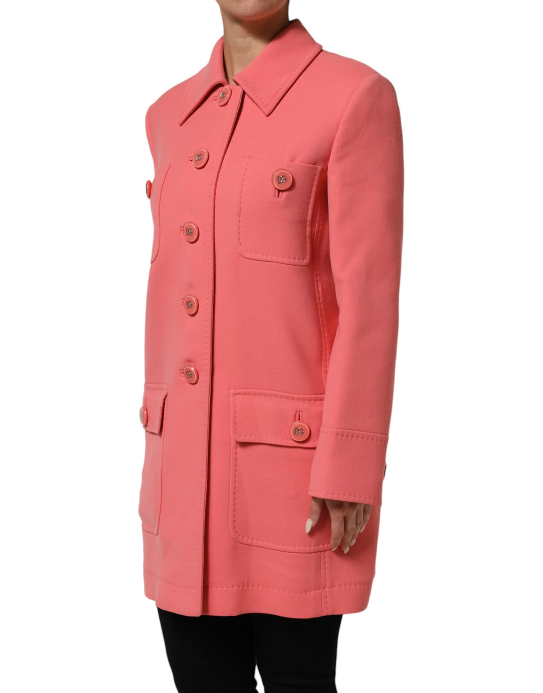 Dolce &amp; Gabbana Sample Sale Dolce &amp; Gabbana Pink Buttoned Down Trench Coat Jacket - | Designer outlet