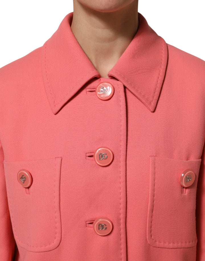 Dolce &amp; Gabbana Sample Sale Dolce &amp; Gabbana Pink Buttoned Down Trench Coat Jacket - | Designer outlet