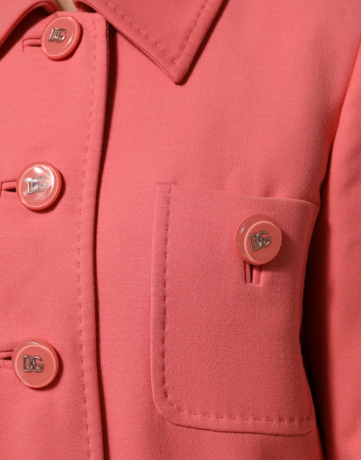 Dolce &amp; Gabbana Sample Sale Dolce &amp; Gabbana Pink Buttoned Down Trench Coat Jacket - | Designer outlet