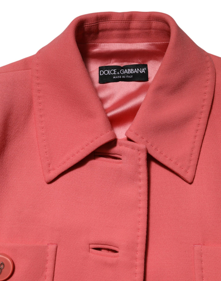 Dolce &amp; Gabbana Sample Sale Dolce &amp; Gabbana Pink Buttoned Down Trench Coat Jacket - | Designer outlet