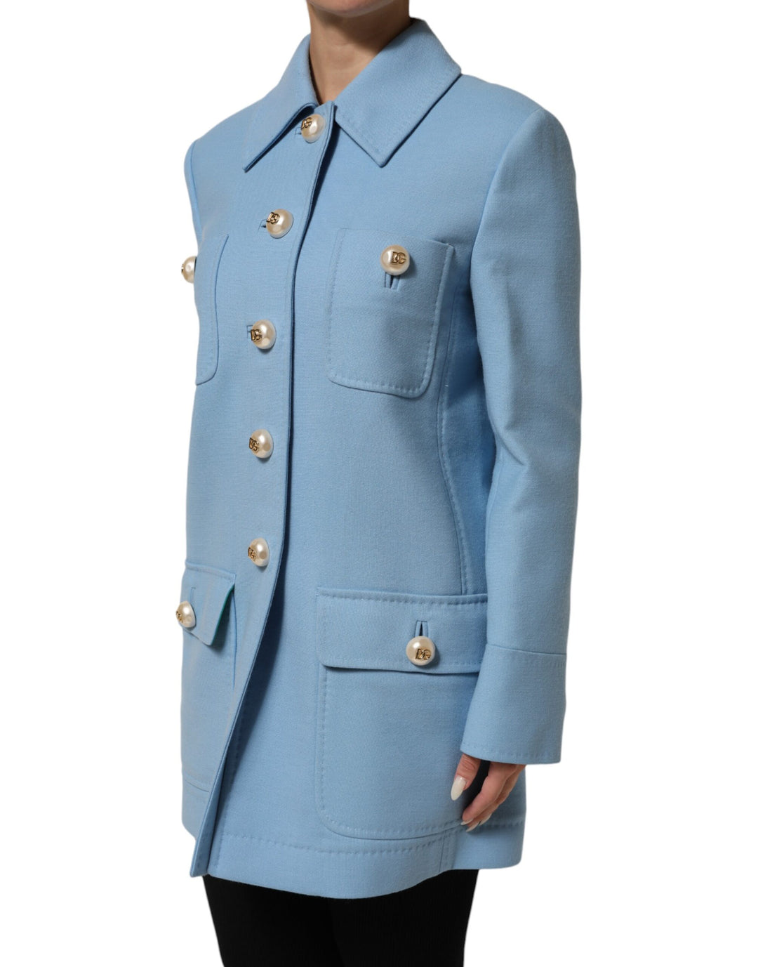 Dolce &amp; Gabbana Sample Sale Dolce &amp; Gabbana Blue Buttoned Down Trench Coat Jacket - | Designer outlet