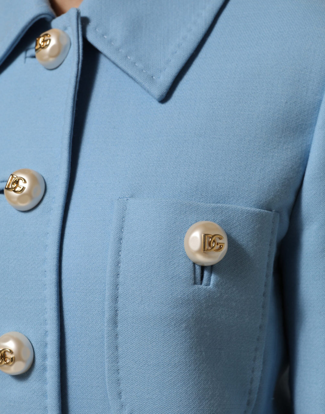 Dolce &amp; Gabbana Sample Sale Dolce &amp; Gabbana Blue Buttoned Down Trench Coat Jacket - | Designer outlet