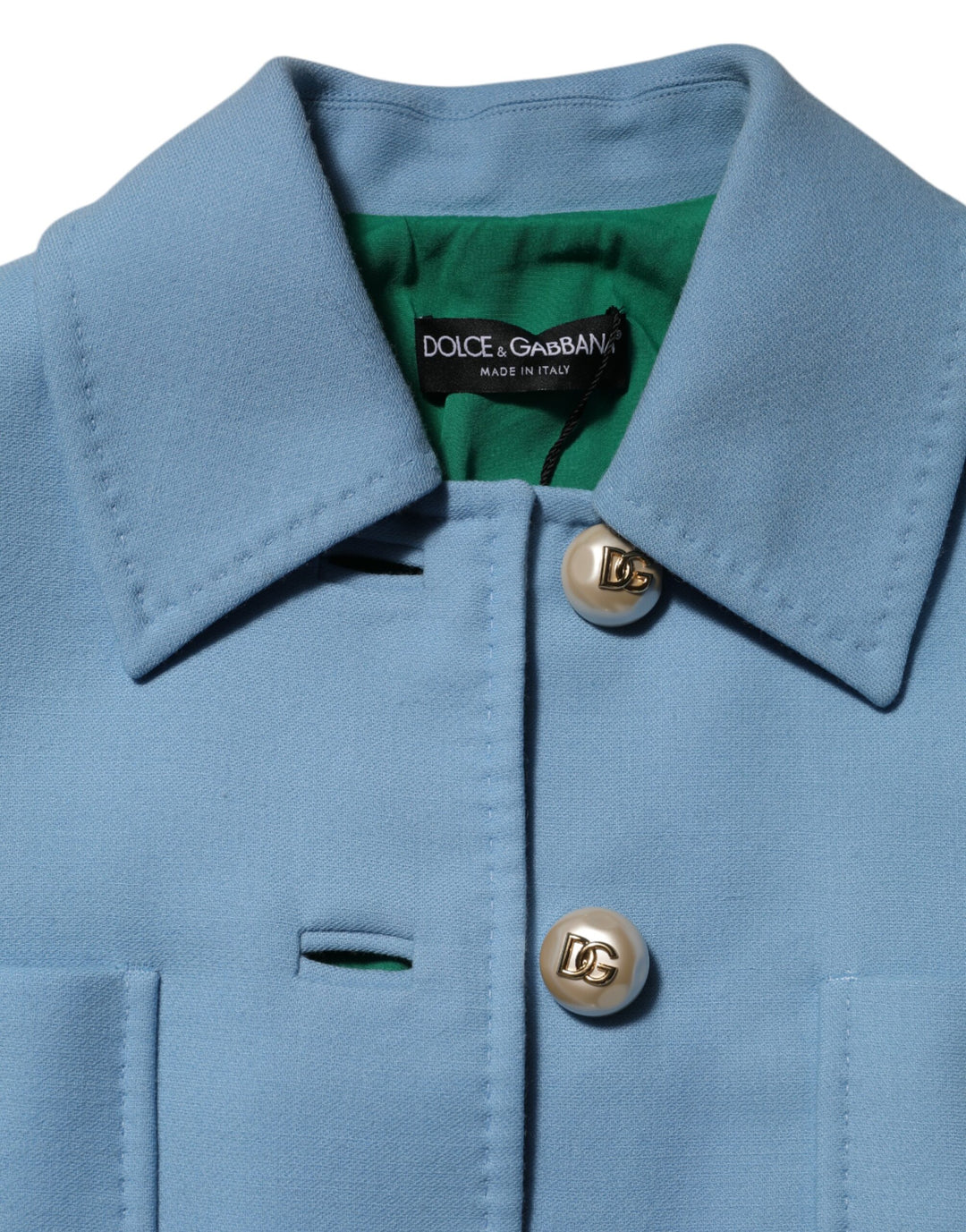 Dolce &amp; Gabbana Sample Sale Dolce &amp; Gabbana Blue Buttoned Down Trench Coat Jacket - | Designer outlet