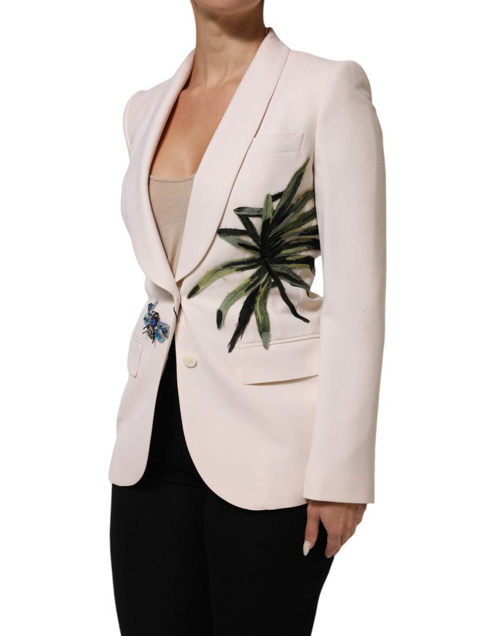 Dolce &amp; Gabbana Sample Sale Dolce &amp; Gabbana Beige Embroidered Single Breasted Jacket - | Designer outlet