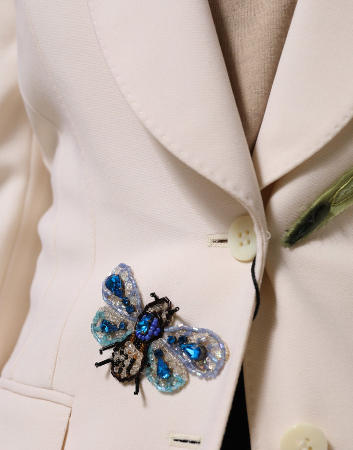 Dolce &amp; Gabbana Sample Sale Dolce &amp; Gabbana Beige Embroidered Single Breasted Jacket - | Designer outlet