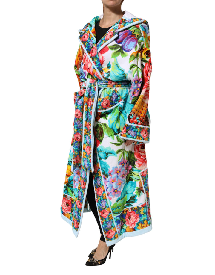 Dolce &amp; Gabbana Sample Sale Dolce &amp; Gabbana Multicolor Floral Print Belted Bathrobe Coat Jacket - | Designer outlet