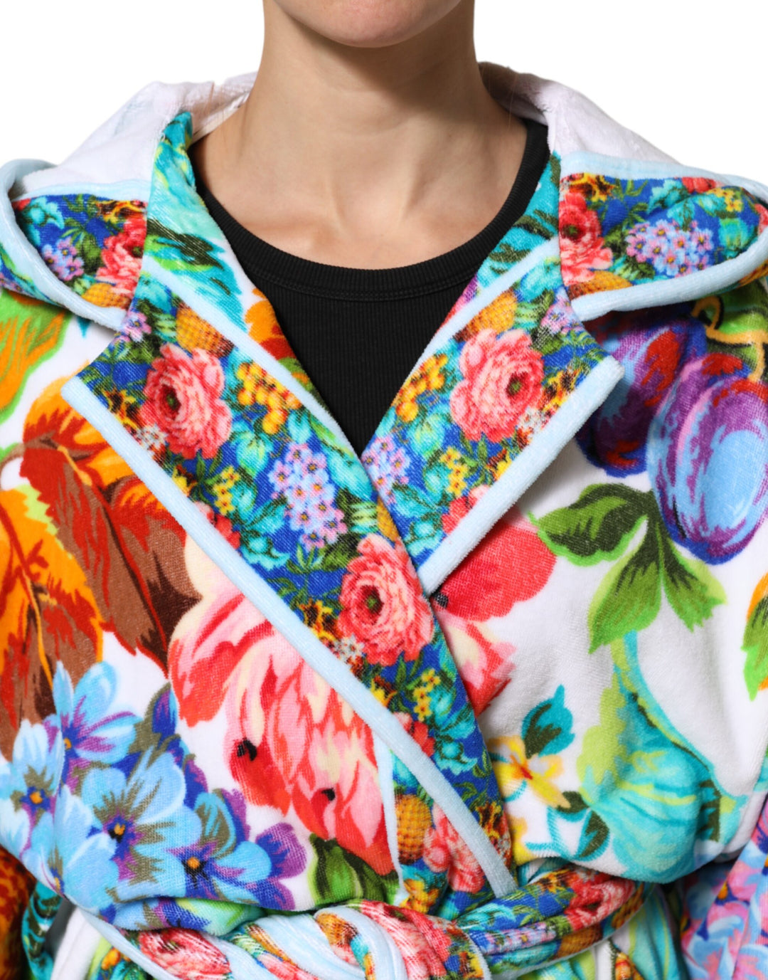 Dolce &amp; Gabbana Sample Sale Dolce &amp; Gabbana Multicolor Floral Print Belted Bathrobe Coat Jacket - | Designer outlet