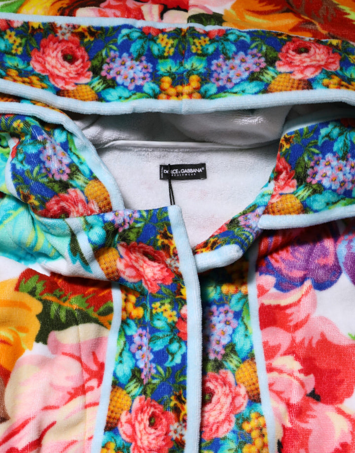 Dolce &amp; Gabbana Sample Sale Dolce &amp; Gabbana Multicolor Floral Print Belted Bathrobe Coat Jacket - | Designer outlet