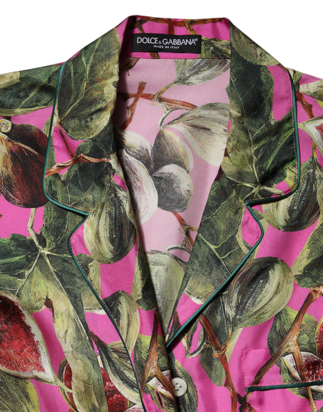 Dolce &amp; Gabbana Sample Sale Dolce &amp; Gabbana Hot Pink Fig Printed Silk Shirt Blouse Top - | Designer outlet