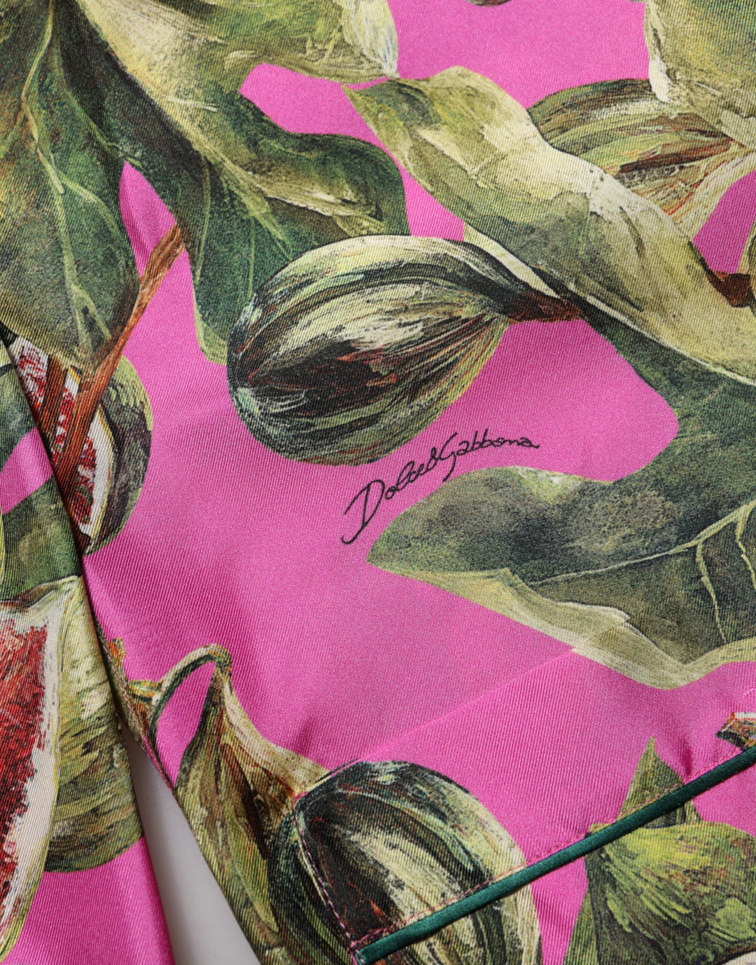 Dolce &amp; Gabbana Sample Sale Dolce &amp; Gabbana Hot Pink Fig Printed Silk Shirt Blouse Top - | Designer outlet