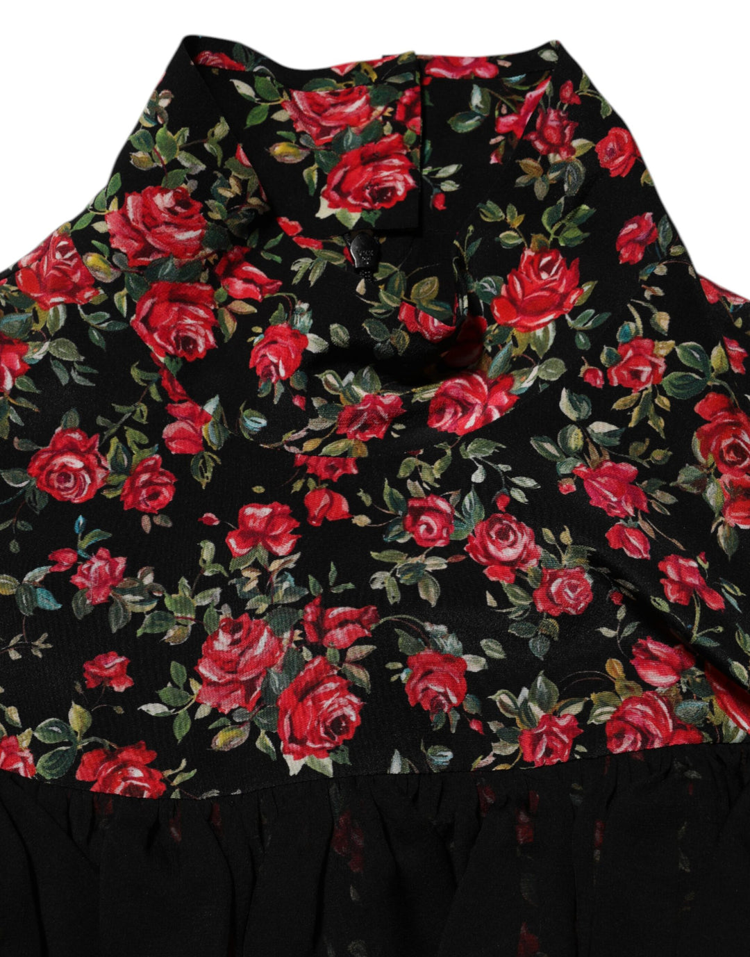 Dolce &amp; Gabbana Black Floral Print Long Sleeve Blouse Top by Dolce &amp; Gabbana outlet now on sale