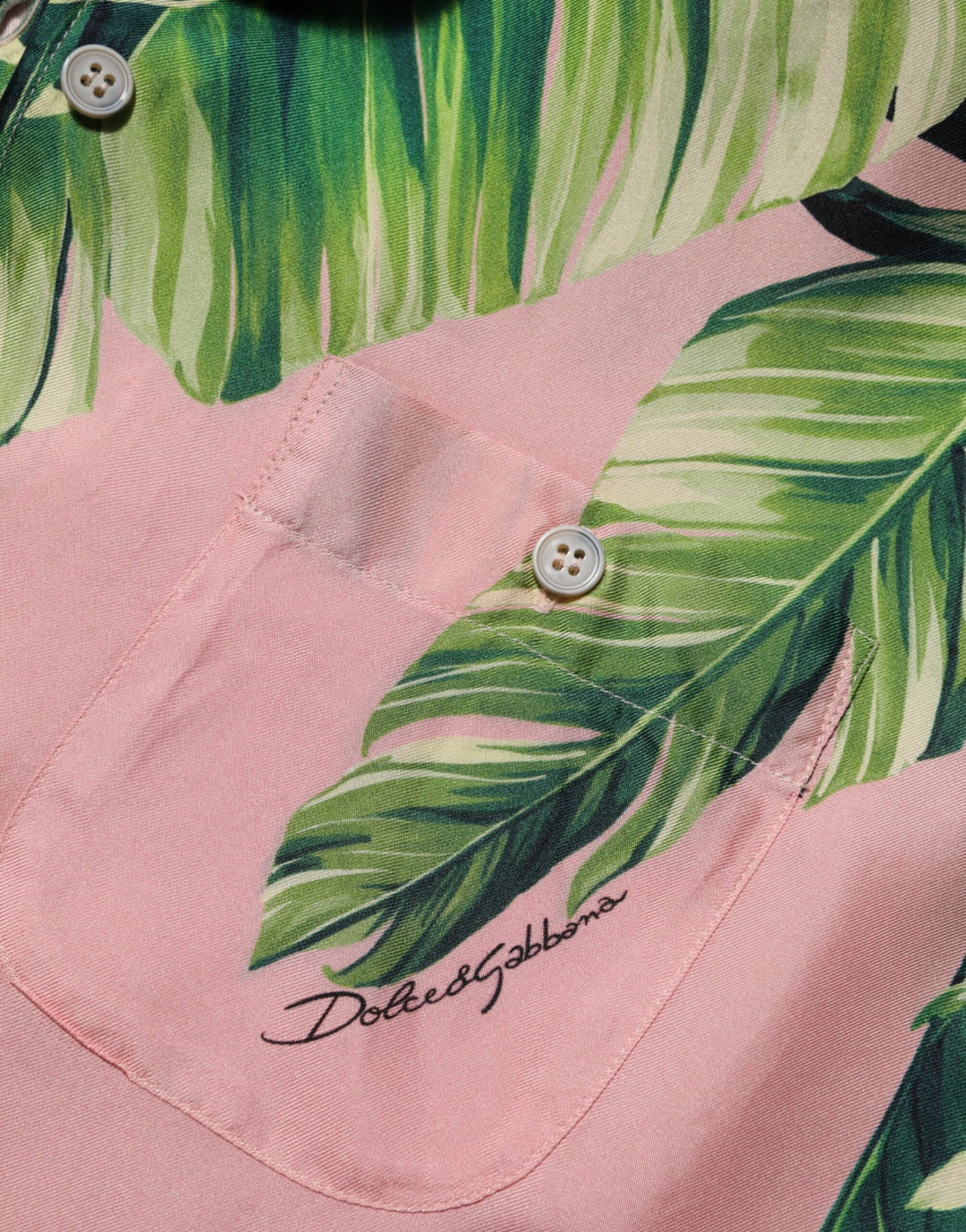 Dolce & Gabbana Pink Jungle Forest Oversized Blouse Shirt Top