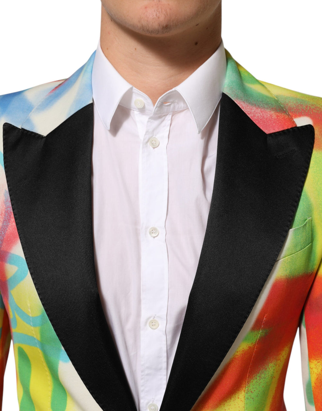 Dolce & Gabbana Multicolor Graffiti SICILIA 1 Button Men Suit Blazer by Dolce & Gabbana outlet now on sale